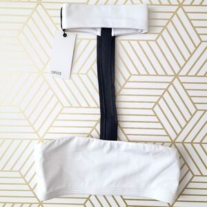 NWT Onia Choker Bandeau Top Tuxedo White Black XS